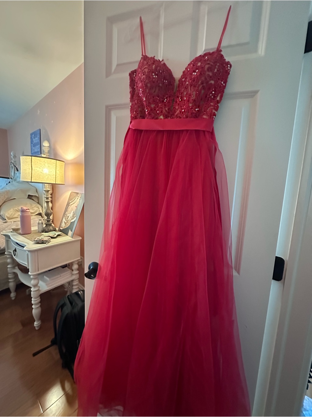 Sherri Hill Red Formal Tulle Dress